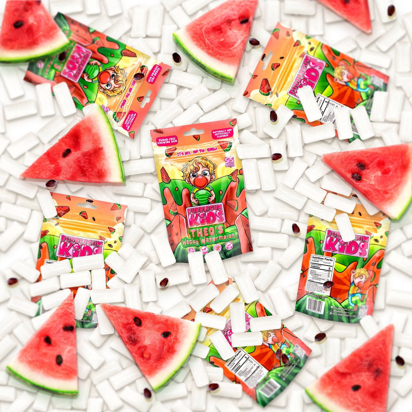 Theo's Wacky Watermelon Sugar-Free Gum – 2.91oz