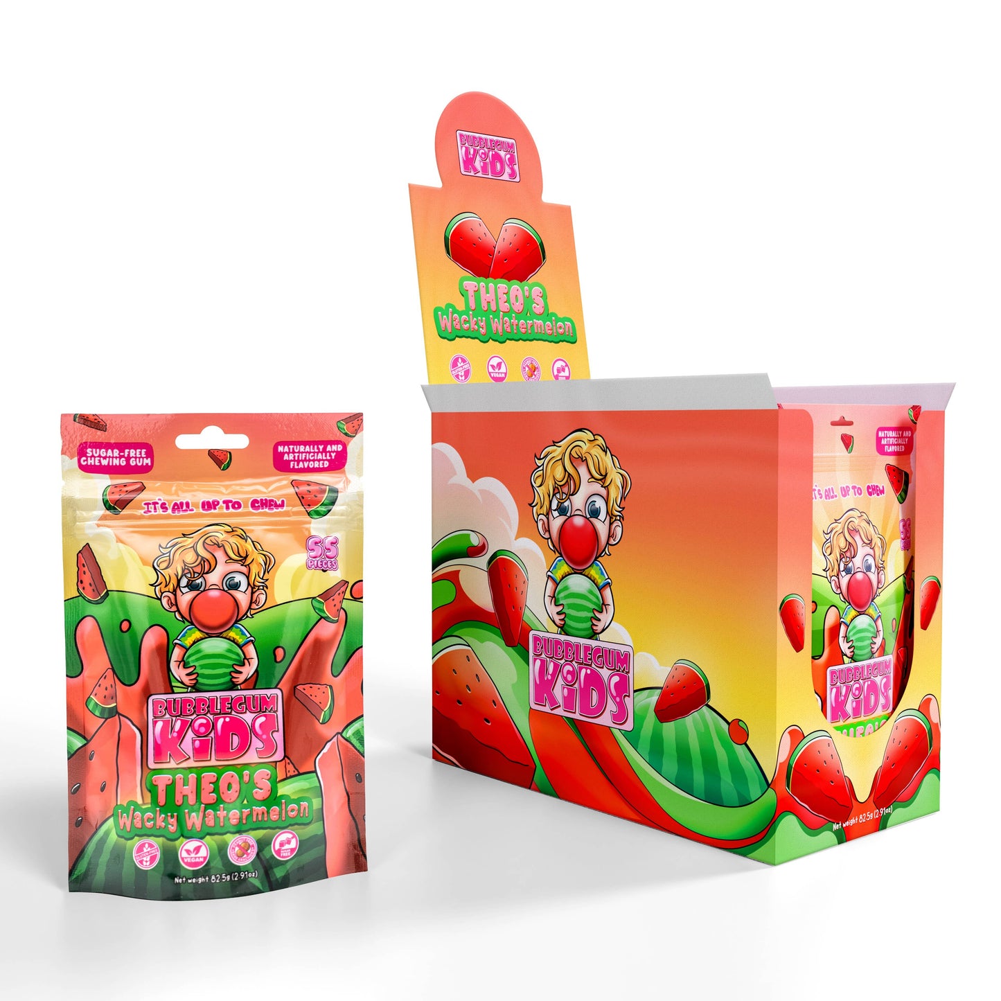Theo's Wacky Watermelon Sugar-Free Gum – 2.91oz