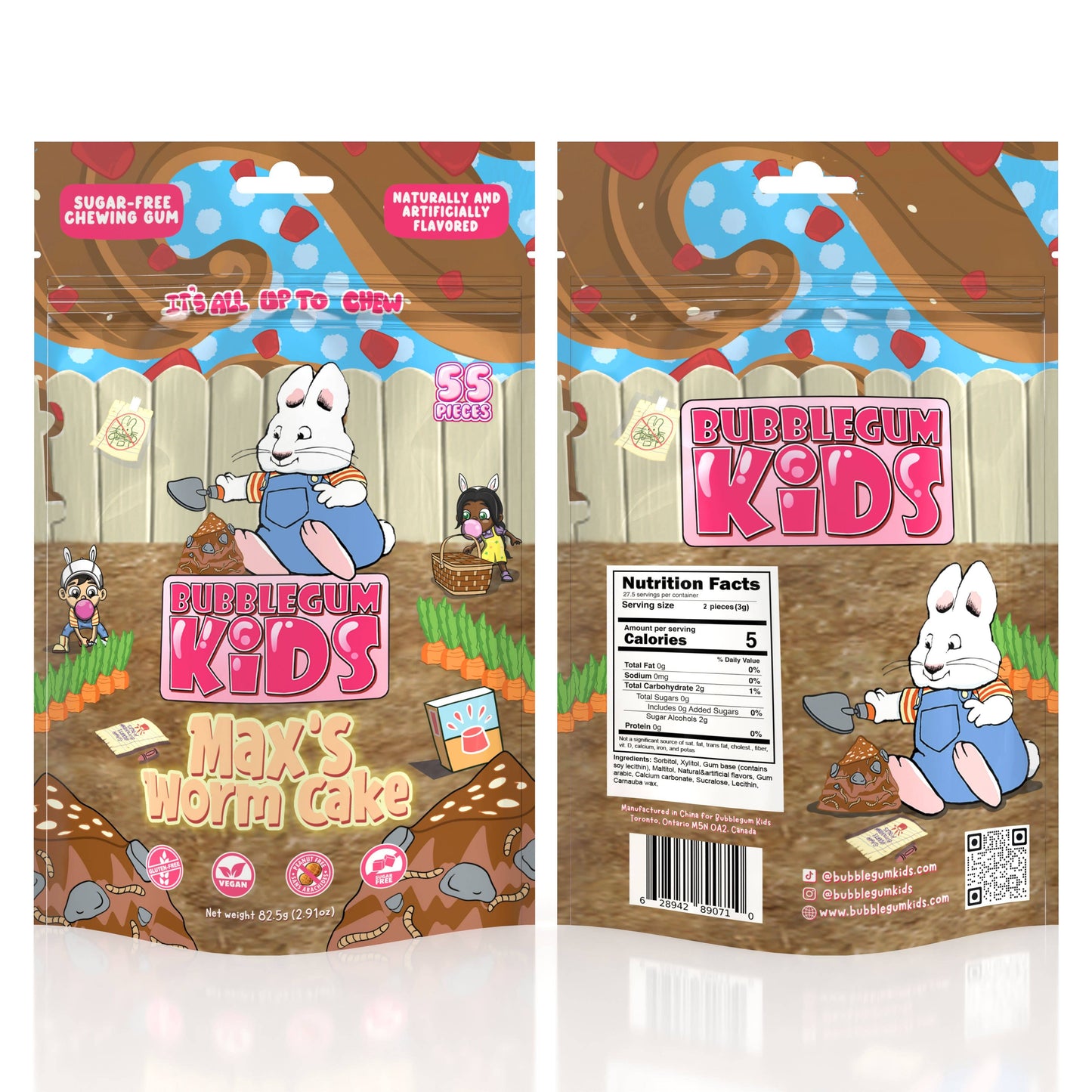 Max's Worm Cake Sugar-Free Gum – 2.91oz.