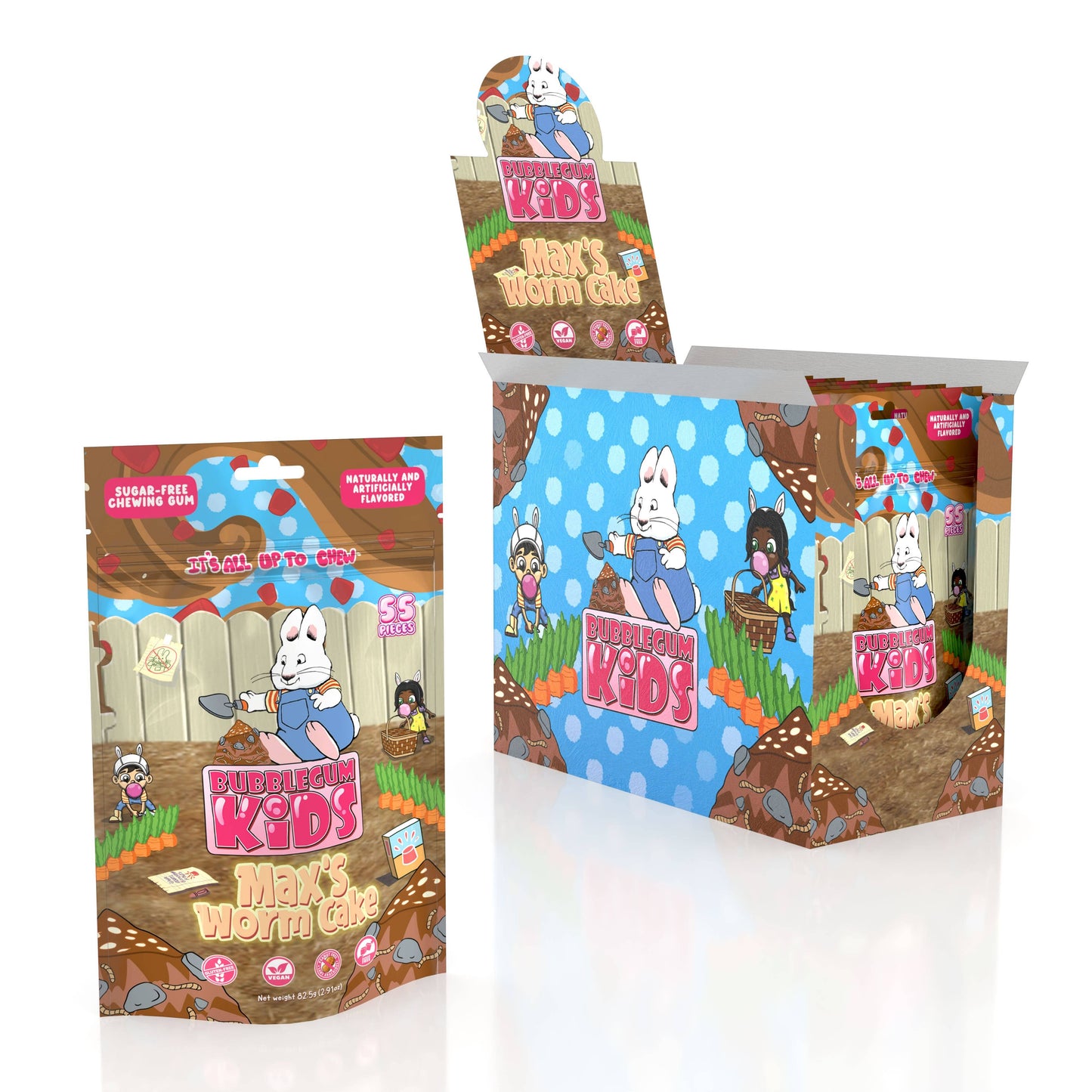 Max's Worm Cake Sugar-Free Gum – 2.91oz.